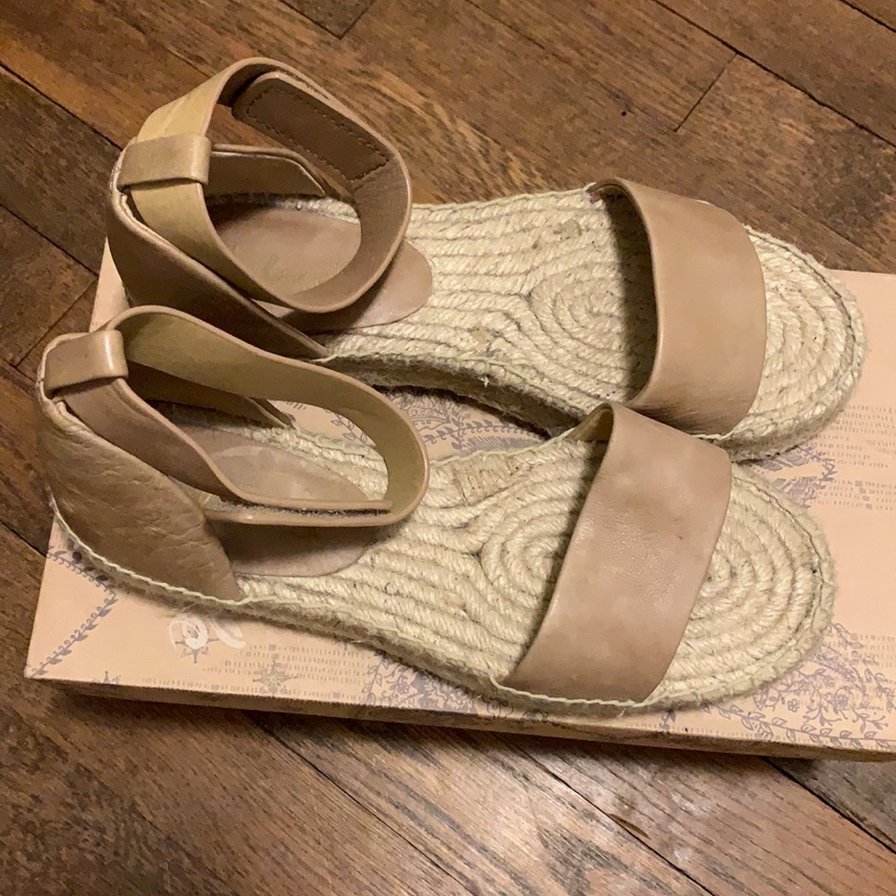Beige Espadrille Platform Sandal
